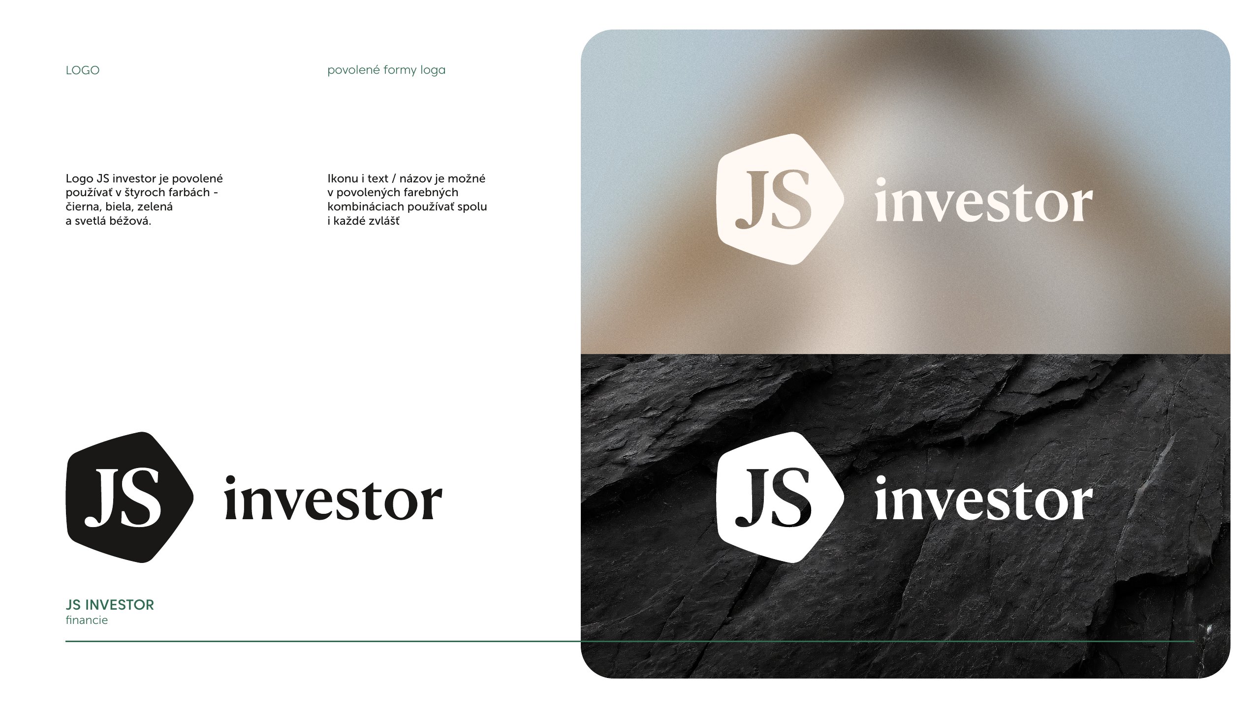 JS Investor — dizajn manuál, strana 3