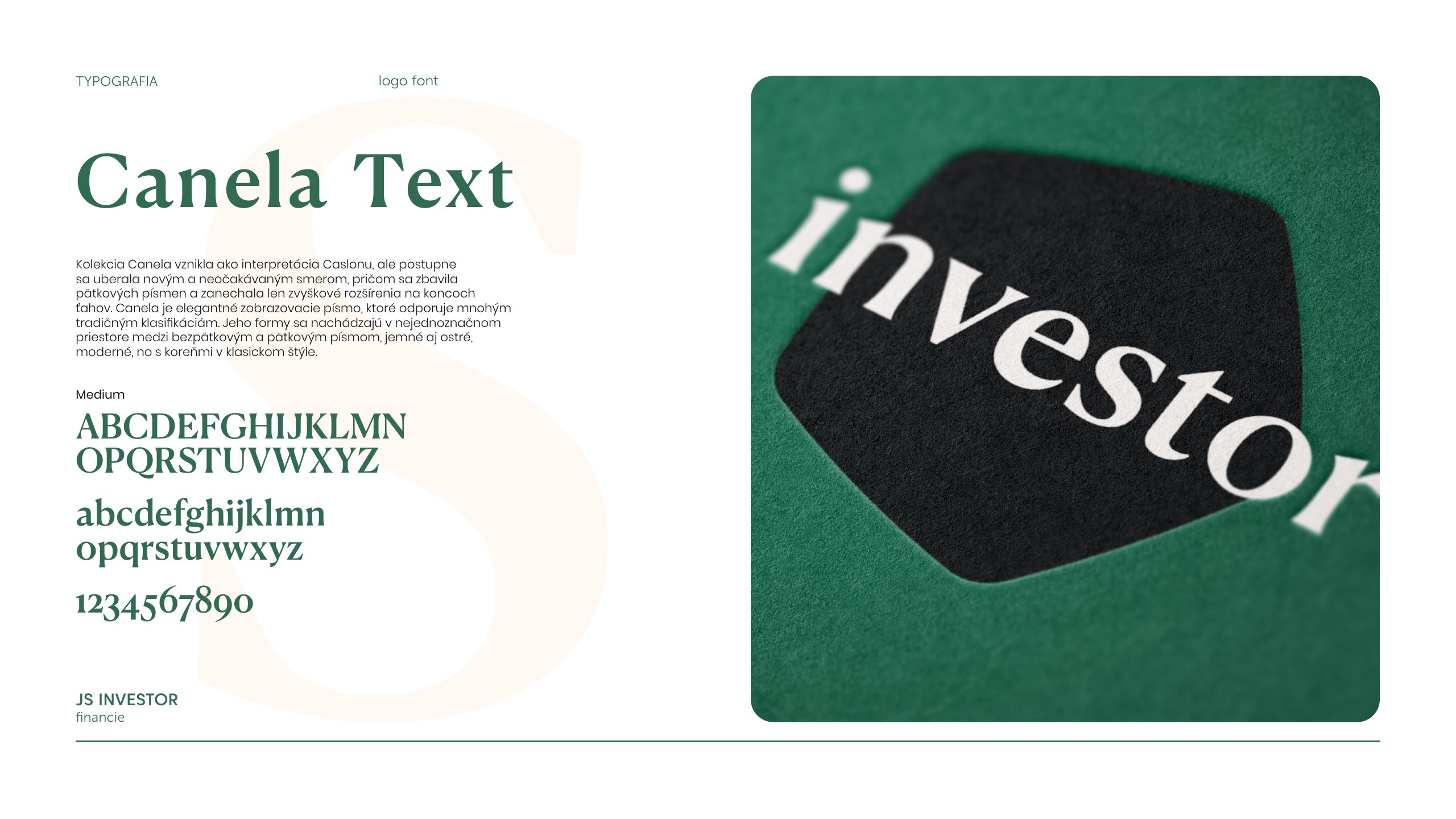 JS Investor — dizajn manuál, strana 8