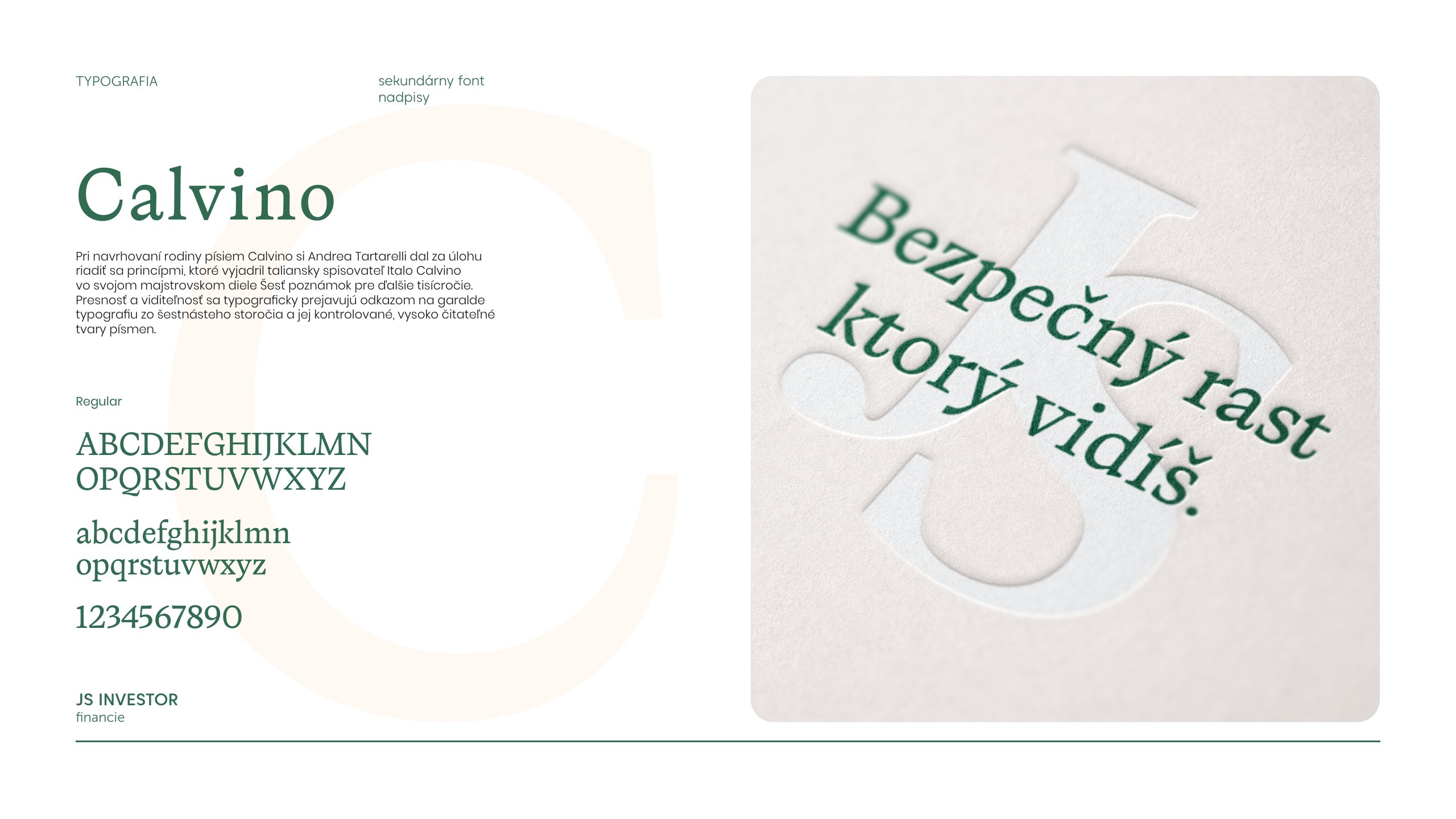 JS Investor — dizajn manuál, strana 9